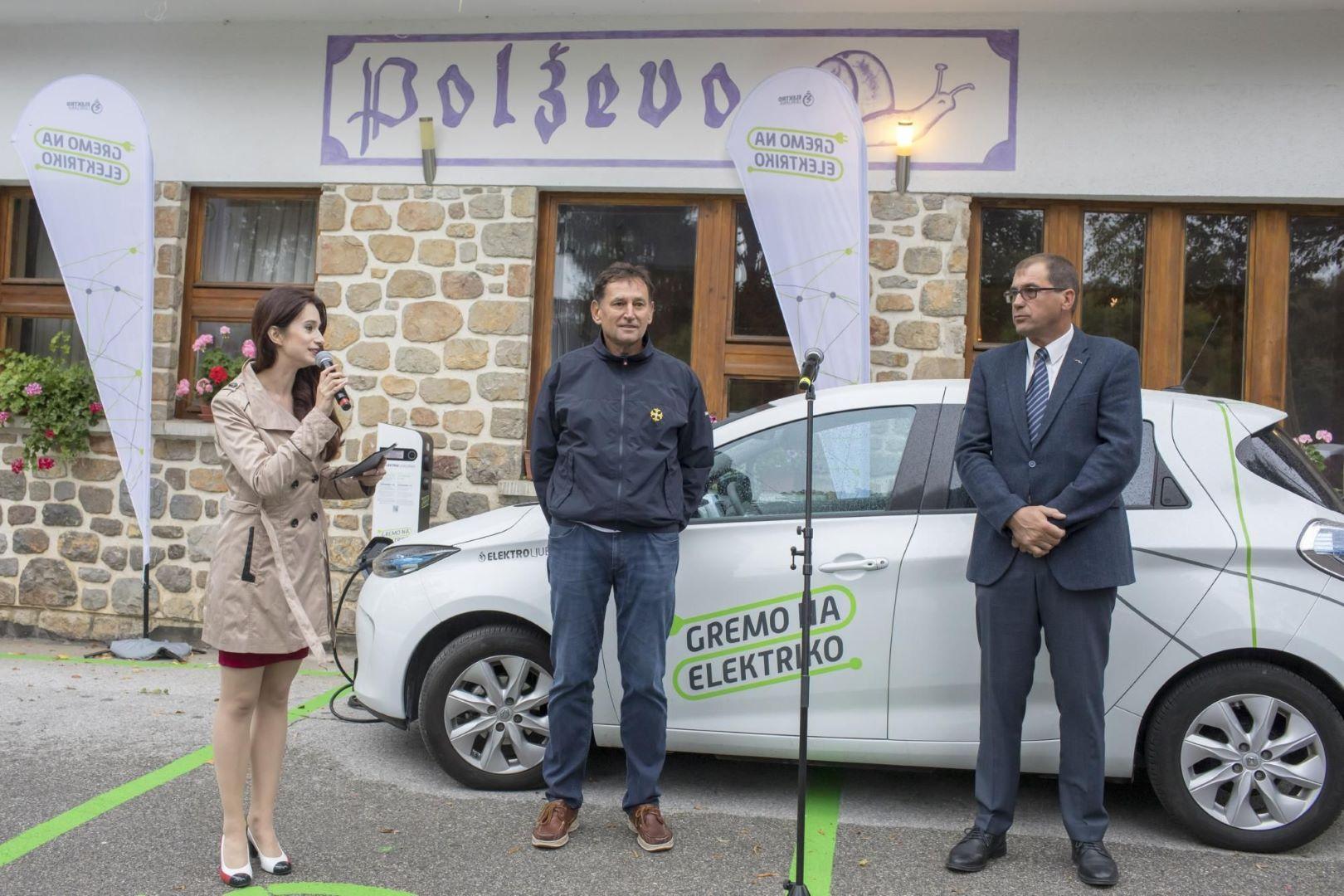 Odprtje polnilnice za elektro vozila na Polževem